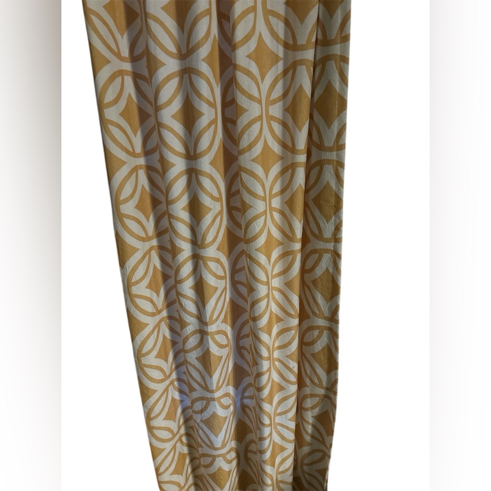 Yellow and white boho style curtains